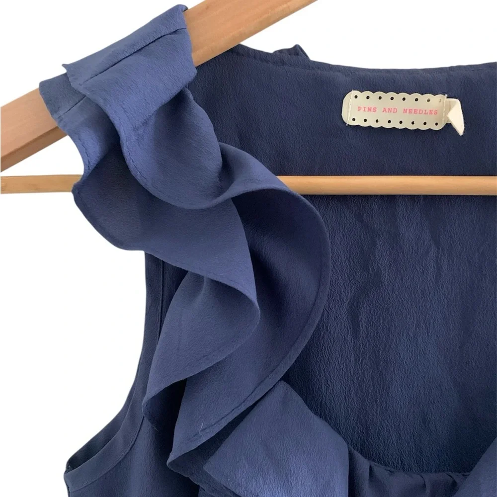Urban Outfitters Pins And Needles Blue Ruffle Mini Dress - Picture 3 of 7